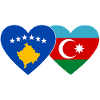 Kosovo Azerbaïdjan Drapeau Coeur