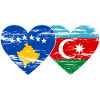 Kosovo Azerbaïdjan Drapeau Coeur utilisé