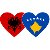 Albania Kosovo Flag Heart