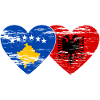 Kosovo Albania bandiera cuore usato
