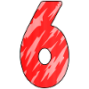 Motif numéro 6 rouge