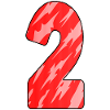 Deux - 2 - Nombre Motif Rouge