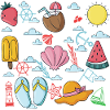 Tropical Island Sketch Collage