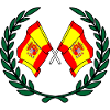Flags Spain in laurel wreath