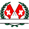 Drapeaux Suisse couronne de laurier bannière