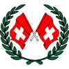 Flags Switzerland in laurel wreath