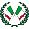 Flags Italy in laurel wreath