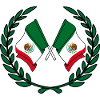 Flags Mexico in laurel wreath