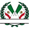 Flags Mexico laurel wreath banner