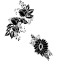 Blumen schwarz-weiß Buchstabe p