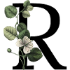 lettre r botanique vert