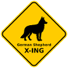 Sign "German Shepherd X-ING"