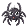 Cute cartoon spider with big eyes