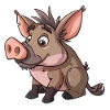 Cute Warthog Cartoon Style