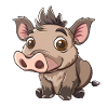 Cute Warthog Cartoon Look