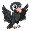 Cute Vulture Cartoon Character