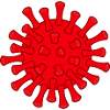 Red Covid molecule illustration