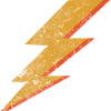 Grunge Style Red & Yellow Lightning Bolt