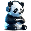 Gaming Panda mit Headset & Controller