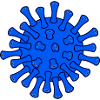 Blue Covid Molecule Illustration