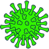 Green Covid Molecule Illustration