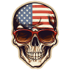 Skull, Sunglasses, USA, America, Gift