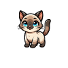 Cute Cartoon Siamese Cat
