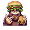 Bigfoot Sasquatch Fast Food Burger