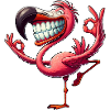 Cute Cartoon Flamingo Yoga Gymnastics