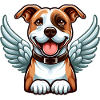 Pitbull Dog Angel Wings Halo
