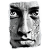 Monochrome geometric face art