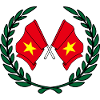 Flags Vietnam in laurel wreath