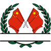 Flags China laurel wreath banner