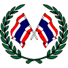 Flags Thailand in laurel wreath