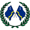 Flags Curacao in laurel wreath