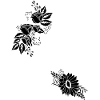 Schwarz-weiße Blumenbuchstaben
