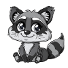 Cute raccoon with big eyes