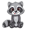 Cute raccoon with big eyes