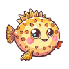 Mignon poisson-globe adorable sourire