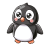 Pingouin mignon aux grands yeux