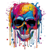 Bunter Popart Schädel