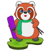 Red Panda Skier Ski