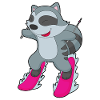 Raccoon Skier Ski