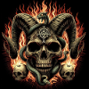 Satanic Skull on Fire