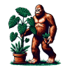 Bigfoot with Monstera Plant