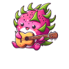 Dragon fruit plays guitar