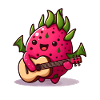 Dragon fruit plays guitar