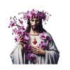 Jesus with Purple Orchids