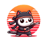 Ninja cat in sunset