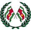 Flags Suriname in laurel wreath